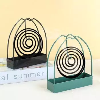 Железный держатель для катушки от комаров, рамка для курильницы, держатели для благовоний, репеллентная стойка для благовоний для бытовой спальни зелёный