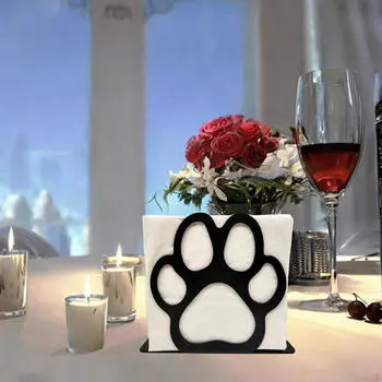 Железный держатель для салфеток, многоцелевой, в виде милой собачьей лапки, небольшой простой органайзер, диспенсер для салфеток