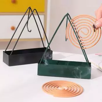 Железный держатель для спирали от комаров, подставки для благовоний, каркас для благовоний, современная стойка для благовоний с отпугивателем для дома, спальни, патио зелёный