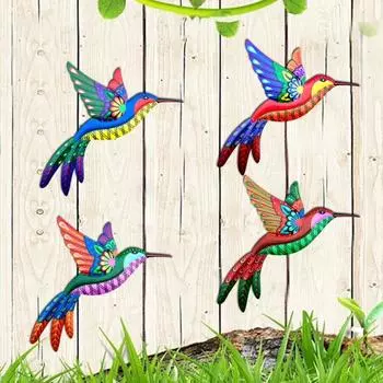 Железный Колибри настенное украшение для домашнего офиса гостиной Крытый открытый сад настенное искусство подвесное зелёный