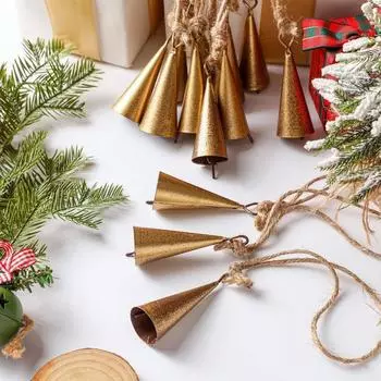 Железный колокольчик в стиле ретро, подвесной колокольчик, дверная ручка, декоративный металлический кулон для улицы бронзовый/красный