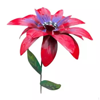 Железный колышек для цветника, искусственные цветы, практичная палка для крыльца двора оранжевый