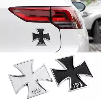 Железный крест хром металл Германия 1813 Мальта Символ Добродетели Медаль Крест Эмблема Мотоцикл Автомобиль Стайлинг Значок Наклейки Наклейка Авто Пат чёрный
