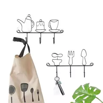 Железный крючок для одежды Nordic, вешалка для хранения одежды, простая в использовании, вешалка для шляп, украшение для дома Style 1