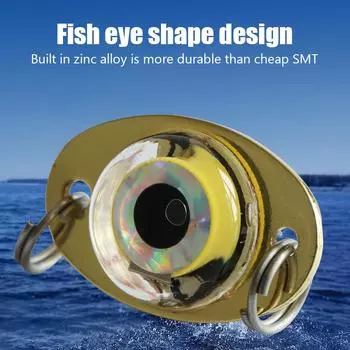 Железный мини-светильник для ловушки для рыбы, водонепроницаемый, маленький рыбий глаз, подводная ловушка для рыбы, светодиодная кнопка, вспышка, ночная ловушка для рыбы зелёный