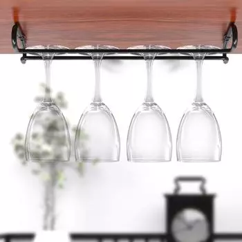 Железный настенный держатель для бокалов для вина, подвесной держатель для винных стаканов, барные стеллажи для хранения бокалов, полка-вешалка, железный кухонный органайзер белый