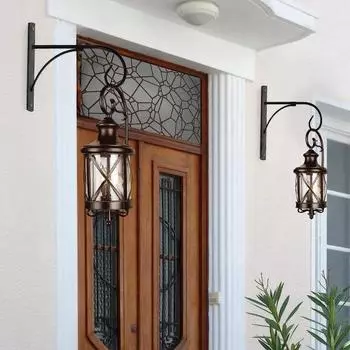 Железный настенный крючок для кашпо, кронштейн для цветочных горшков, настенный крючок в винтажном стиле с изогнутым наконечником для подвешивания корзин, фонарей, кормушек для птиц чёрный