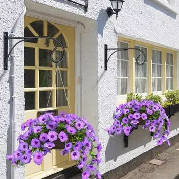 Железный настенный крючок для кашпо, кронштейн для цветочных горшков, настенный крючок в винтажном стиле чёрный