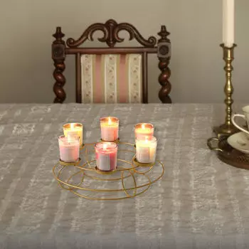 Железный подсвечник подставка для свечей подставка для СПА ванной комнаты Black with 4 Cups