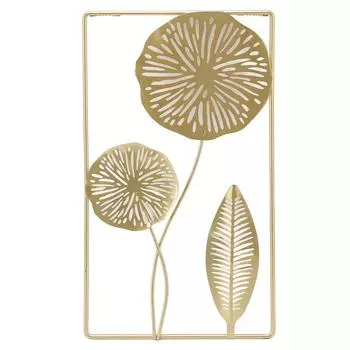 Железный подвесной настенный декор с выдолбленным прямоугольным золотым цветком для домашнего украшения для гостиной, кофейного бара