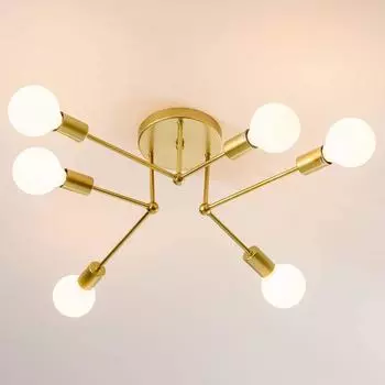 Железный потолочный светильник, золотой потолочный светильник для гостиной, спальни, диаметр 70 см, E27, без источника света