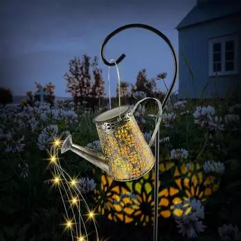 Железный ретро-светильник для сада, ландшафтный светильник, солнечные фонари, лейка, наружная лейка, светильник для газона с водой, 36 светодиодов, светильник для чайника