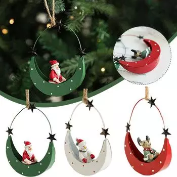 Железный рождественский кулон Санта-Клауса, рождественский снеговик, олень, елка, рождественский Клаус, Клаус N3Q0 Green-1pcs