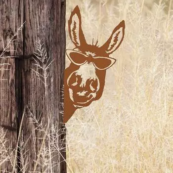 Железный силуэт в форме осла Превратите свой дом и сад в очаровательный фермерский рай с помощью этого железного силуэта в форме осла. чёрный