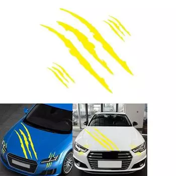 Желтая царапина коготь автомобильная наклейка на бампер наклейка на крышу автомобиля отделка кузова новая жёлтый