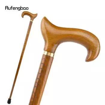 Желтая деревянная односуставная модная трость, декоративная трость для косплея, трость для вечеринки, Хэллоуин, булава, костыль, палочка, 94 см