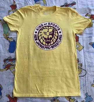 Желтая футболка с логотипом Njpw Lion Mark Njpw Nwot Roh G1 Supercard Vtg Style S