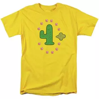 Желтая футболка унисекс Clarence Freedom Cactus с героями мультфильмов S