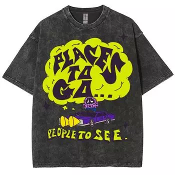 Желтая футболка в стиле аниме с рисунком из мультфильма, женская, свободная, свободного покроя, с коротким рукавом, летняя, базовая, повседневная, уличная S