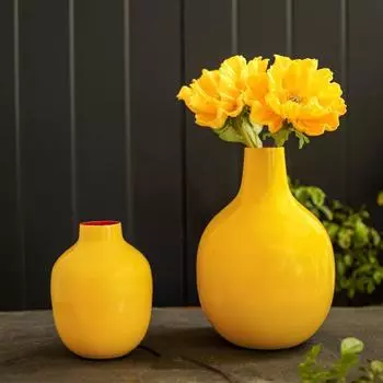 Желтая металлическая ваза для цветов для современного домашнего декора| Желтый цветочный горшок для гостиной, офиса| Настольный декоративный цветочный горшок для подарка