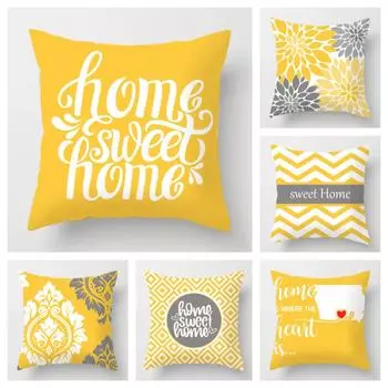 Желтая наволочка для милого дома, домашний декор, гостиная, диван, декор, наволочка, чехол для автомобильной подушки 40x40cm