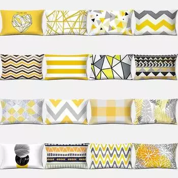Желтая прямоугольная наволочка с геометрическим рисунком «Любовь», домашний декор, автомобильный диван, наволочка, декоративные аксессуары 30 см * 50 см 30x50cm