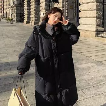 Желтая пуховая куртка, женская зимняя стеганая куртка средней длины, толще, чем стеганая куртка до колена M жёлтый