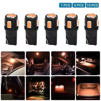 Желтая светодиодная лампа 194 168 T10 2825 W5W 1800K 5630 SMD для внутренней карты купола двери багажника автомобиля