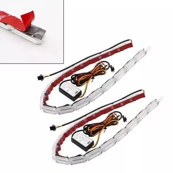 Желтая световая полоса 2 шт. 6000K Водонепроницаемый Белый Прочный 16 lights