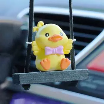 Желтая утка автомобиль экологически чистый подвесной смоляной кулон веселый автомобиль безопасный милый подвесной интерьер F