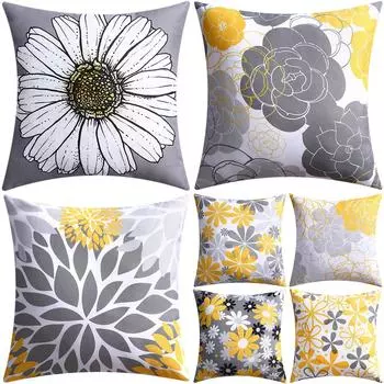 Желто-белая наволочка с геометрическим принтом для дома, гостиной, дивана, спальни, украшение, наволочка 40X40CM