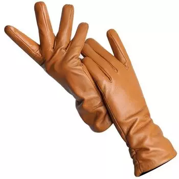 Желто-коричневые кожаные перчатки хорошего качества из овчины, зимние женские перчатки 2227 6.5 кадмий оранжевый