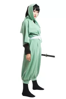 Желто-зеленая форма третьего класса академии ниндзя нинтама ниндзюцу, один размер, подходит большинству, комплект костюмов для косплея [WELLERS] зелёный