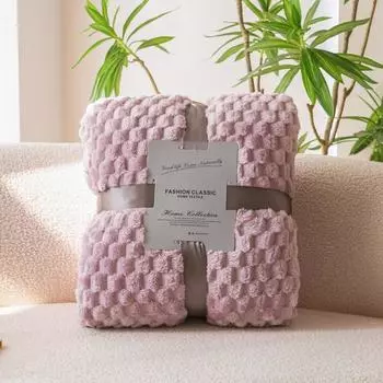 Желтое клетчатое однотонное одеяло, мягкое, теплое, пушистое, покрывало для дивана, молочный бархат, покрывало для кровати, для взрослых, детей, домашних животных, домашний текстиль 70x100cm сливовый