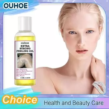 Желтое пилинговое масло для темной кожи, отбеливающее, осветляющее локти, колени, руки, меланин, осветляющее тон кожи, отбеливающее масло для лица и тела 30m