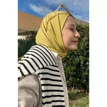 Желток хиджаба премиум-класса из джерси