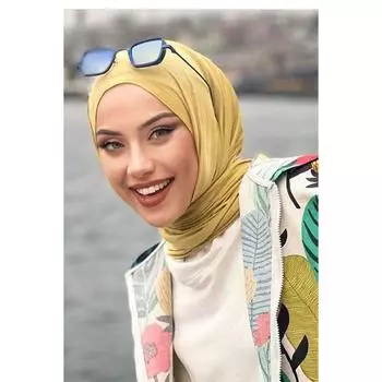 Желток хиджаба премиум-класса из джерси