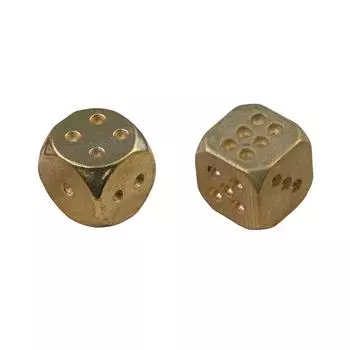 Желтые металлические игральные кости 6-гранные игральные кости 11 мм для DND RPG игры развлечения настольные игры