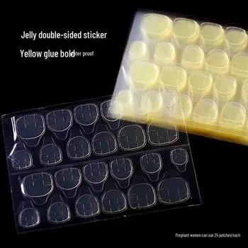 Желтые супер липкие прозрачные желейные наклейки для ногтей для детей, долговечные элементы нейл-арта. Small size (5 pieces)