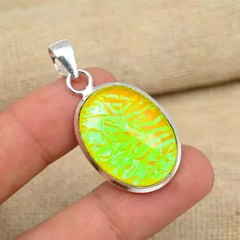 Желтый австралийский тройной опал, драгоценный камень, стерлинговое серебро 925 пробы, подвеска ручной работы, ювелирные изделия 1.57 Inches жёлтый