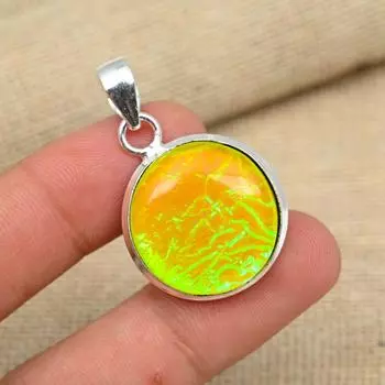 Желтый австралийский тройной опал, драгоценный камень, ювелирные изделия ручной работы из стерлингового серебра 925 пробы, женский кулон 1.57 Inches жёлтый
