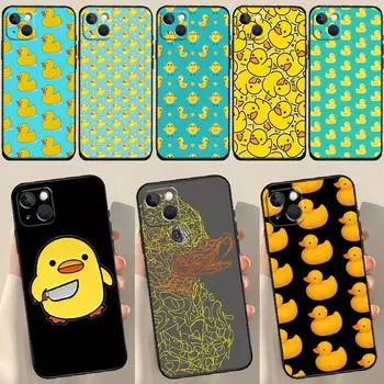 Желтый чехол-утка для iPhone 13 12 11 14 15 Pro Max 7 8 Plus X XR XS Max 12 Mini SE 2020 2022 Cover Coque iPhone 7 8