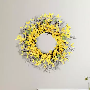Желтый цветочный венок весна-лето декоративный простой подвесной искусственный для входной двери