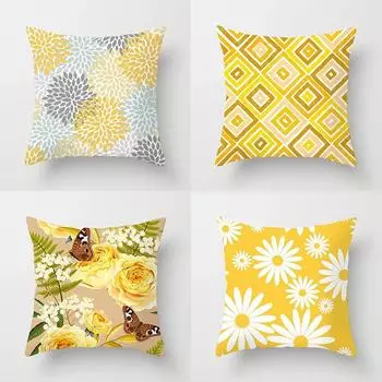 Желтый цветок наволочка офис гостиная дома наволочка автомобиль украшения 40x40cm