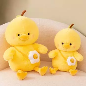 Желтый цыпленок с мешочком для яиц-пашот, мягкие плюшевые игрушки, мягкая подушка для дивана, подарок для детей, детский подарок на день рождения 25cm