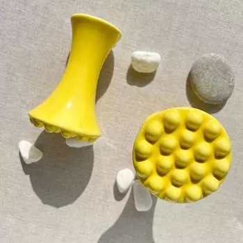 Желтый керамический инструмент для массажа лица и тела Gua Sha Board для массажа лица и подтяжки лица Gua Sha Massager