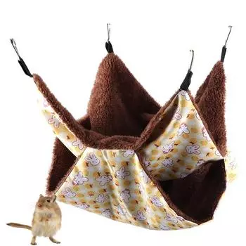 Желтый кролик двухслойный межслойный теплый гамак подвесная кровать домик спальный мешок для белки Small Size
