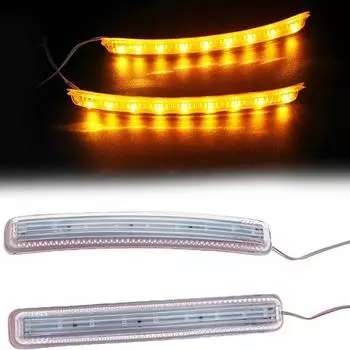 Желтый мягкий 8 SMD янтарный 2 шт DC 12 В индикаторная лампа для авто зеркала заднего вида универсальный FPC указатель поворота светодиодный автомобильный источник света