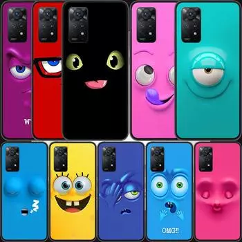 Желтый мягкий чехол с забавным лицом для Xiaomi Redmi Note 11 Pro 11E 11S 4G 11T 10 10S 9 9S 9T 5G 8 8T 7 6 5 4 4X Redmi Note 10S
