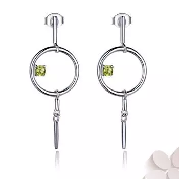 Желтый перидот, женская мода, 925 пробы, маленькие круглые серьги, симпатичные круглые серьги-гвоздики, геометрические винтажные серьги для женщин жёлтый